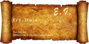 Erl Itala névjegykártya